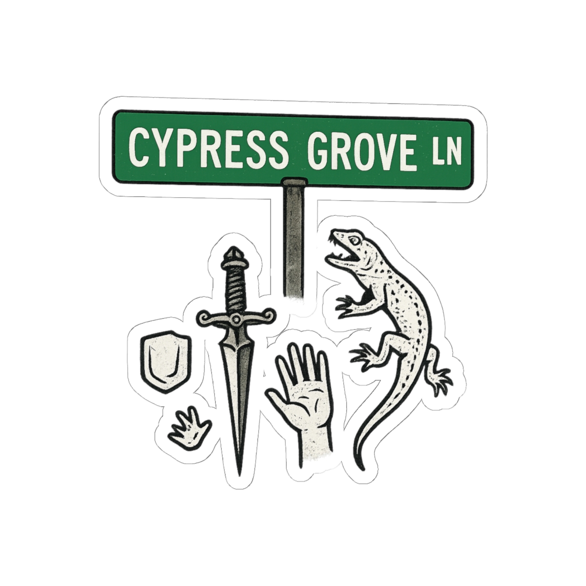 Glaive Cypress Grove Fantasy Sticker | Bold Vinyl Decal - Glaive official Stickers merch